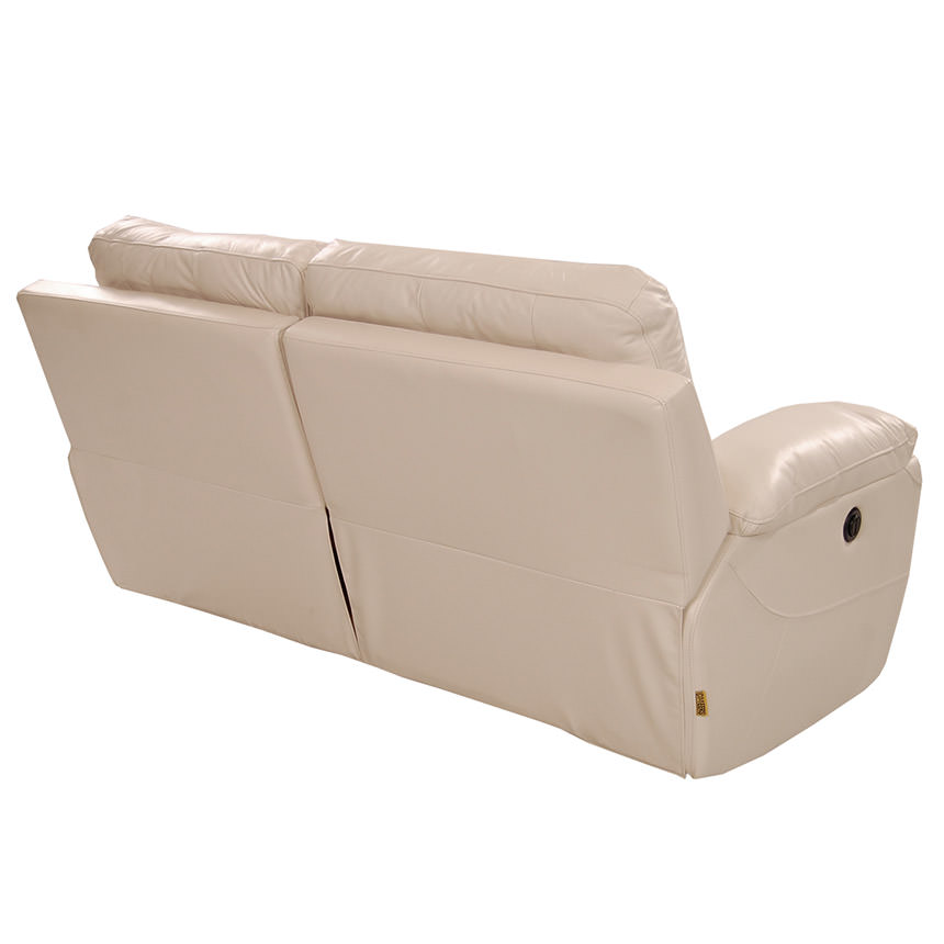 Macklein Cream Power Motion Leather Loveseat El Dorado Furniture